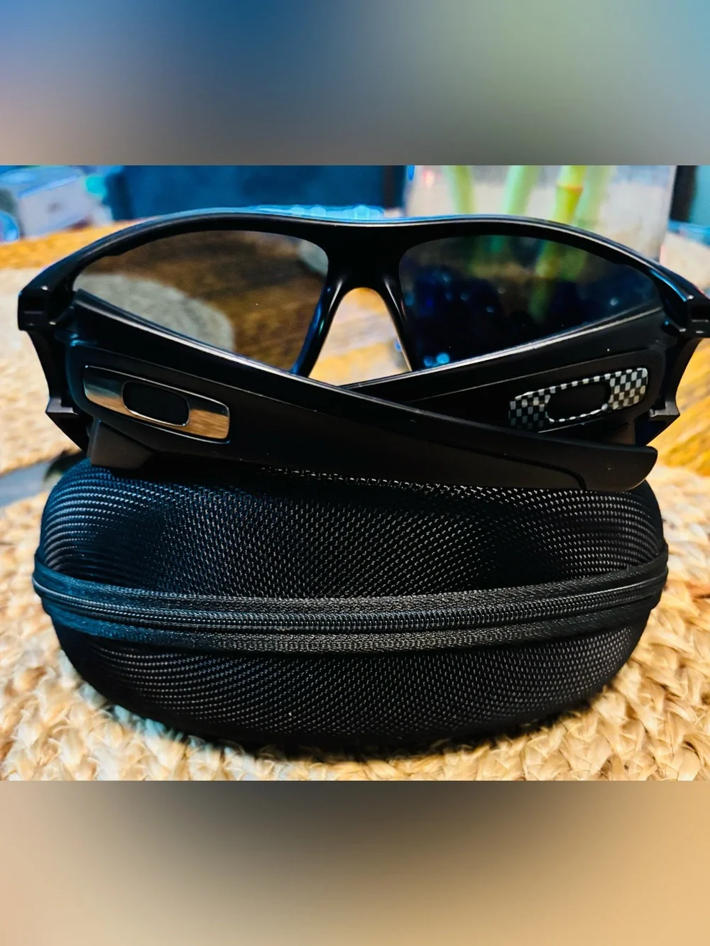 Sleek Black Wraparound Oakley Sunglasses